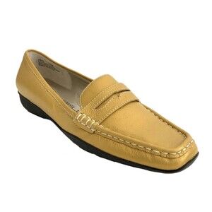 Bellini Abey Leather Square Toe Penny Loafers Yellow 7
